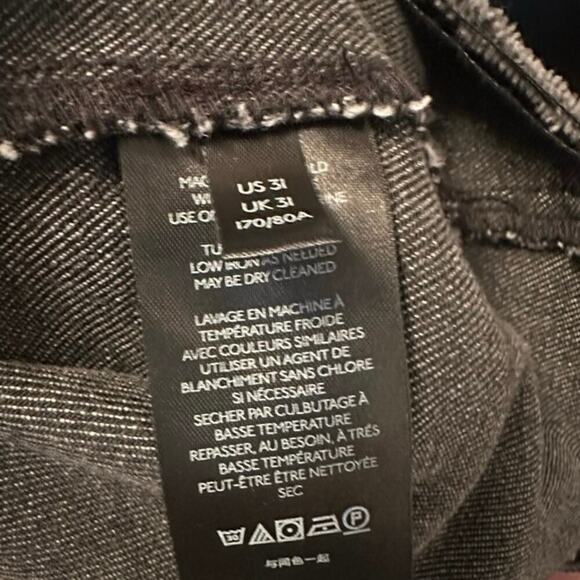 We The Free Thirty-One Urban Outfitters Black Denim Skirt Belted Size 31 Raw Hem - Picture 5 of 7